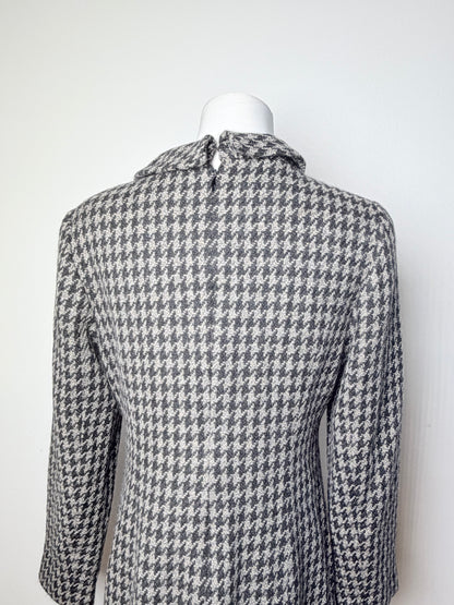 Vintage Chloe Houndstooth Wool Blend Dress Black White
