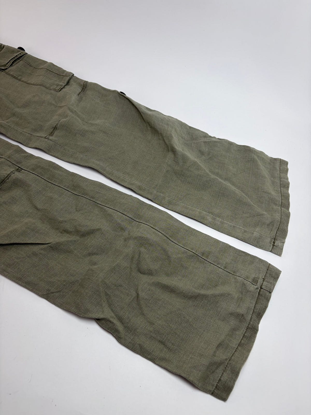 Vintage Burberry Blue Label Linen Cargo Pants Olive Green Men's M