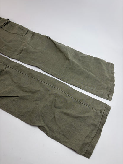 Vintage Burberry Blue Label Linen Cargo Pants Olive Green Men's M