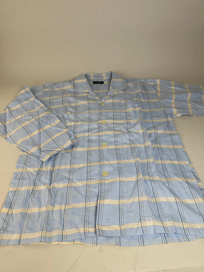 Vintage Dior Men's Cotton Pajama Set Light Blue Navy M