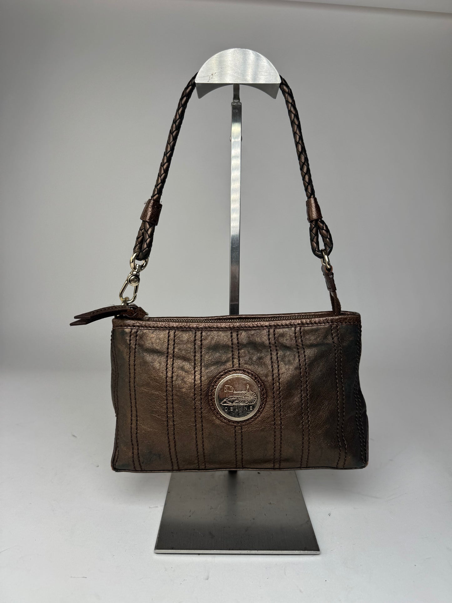 Sac en cuir vintage Céline bronze