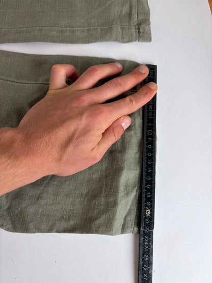 Vintage Burberry Blue Label Linen Cargo Pants Olive Green Men's M