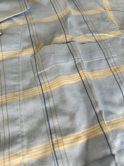 Vintage Dior Men's Cotton Pajama Set Light Blue Navy M