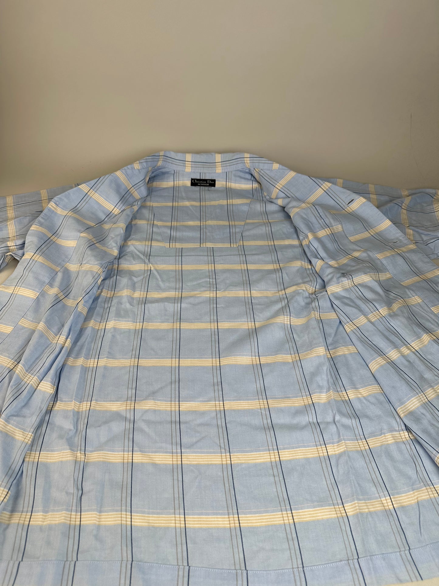 Vintage Dior Men's Cotton Pajama Set Light Blue Navy M