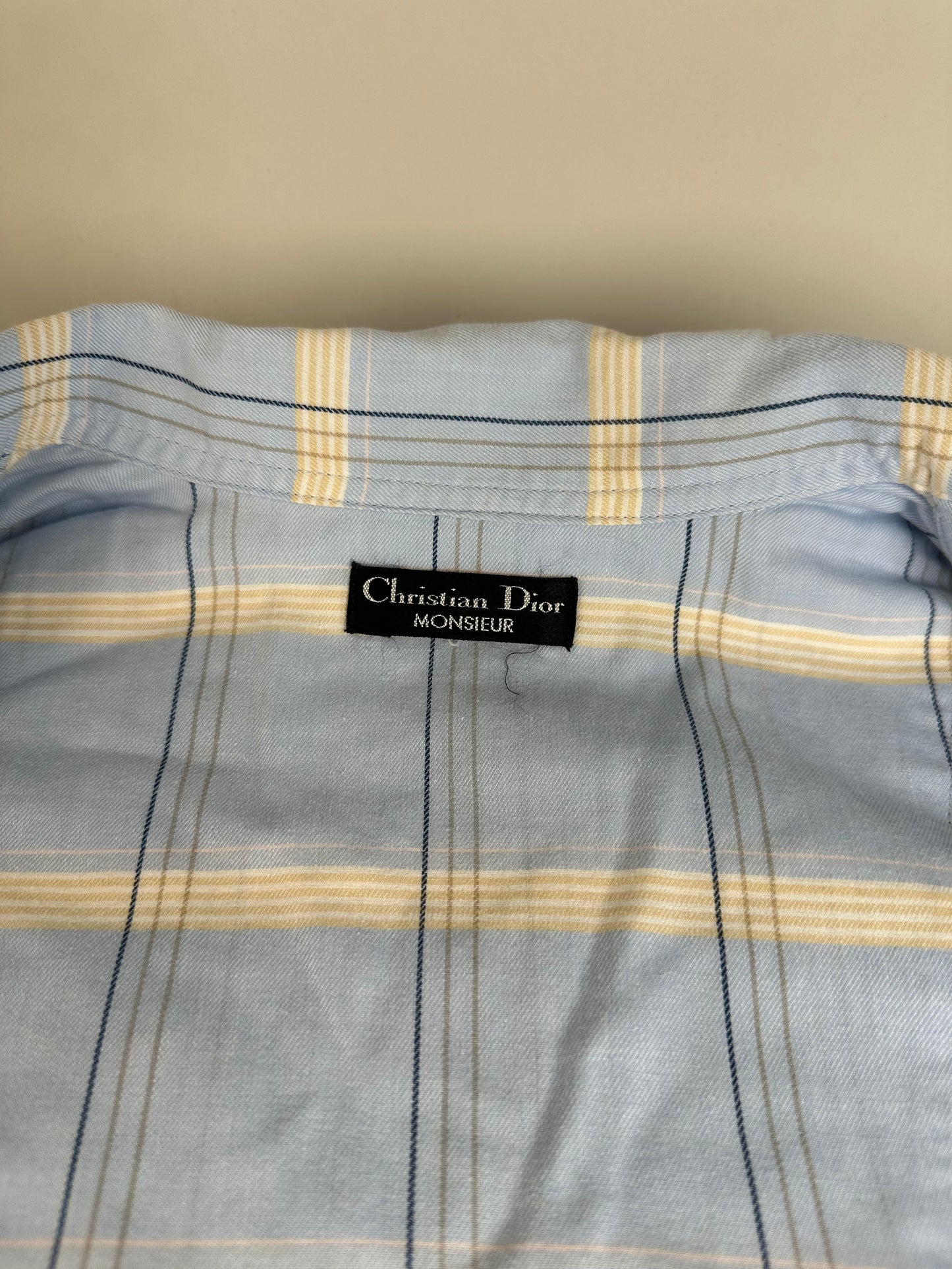 Vintage Dior Men's Cotton Pajama Set Light Blue Navy M