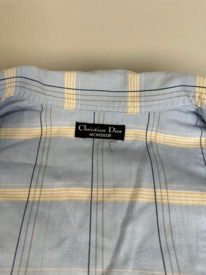Vintage Dior Men's Cotton Pajama Set Light Blue Navy M