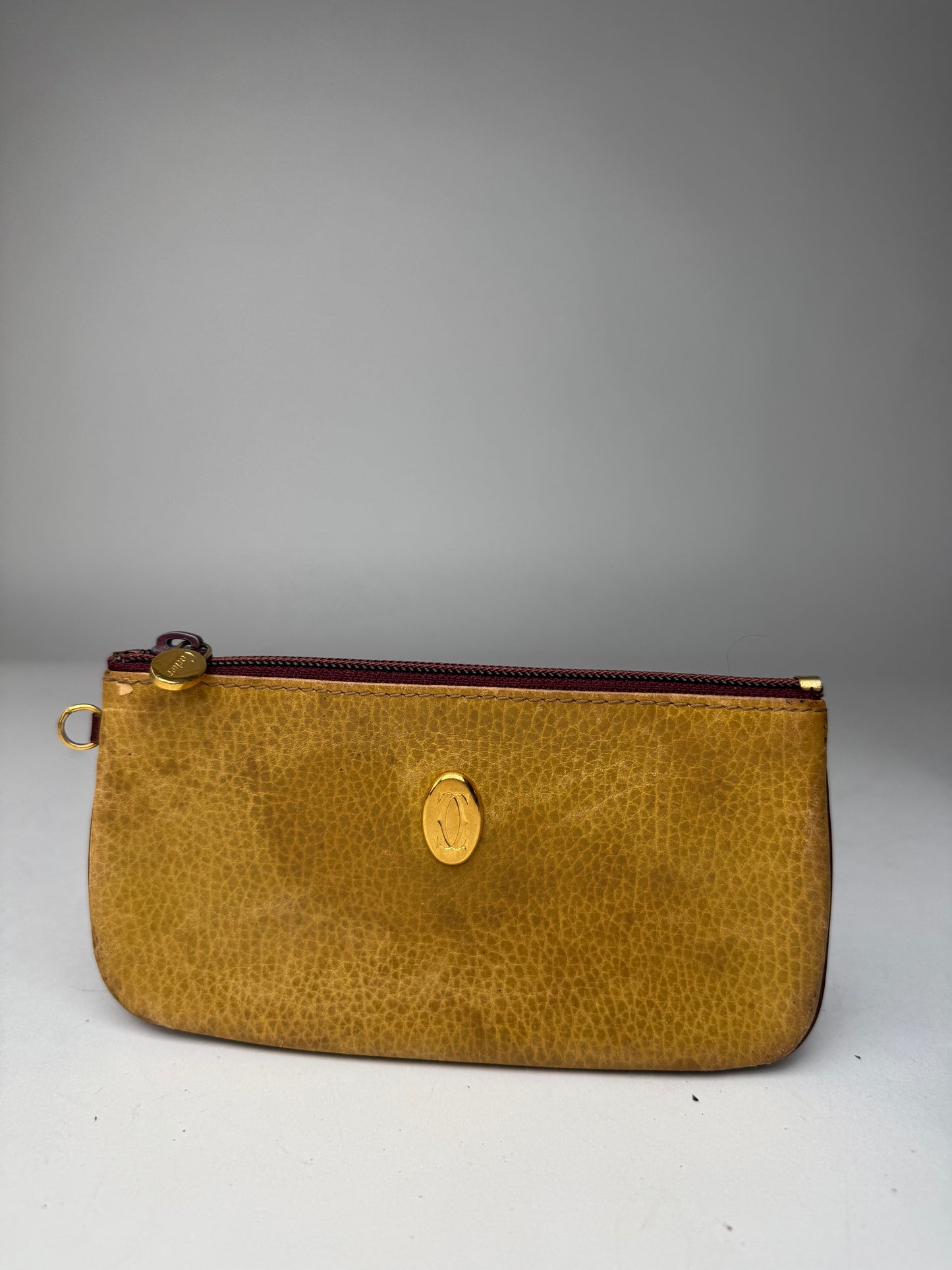 Vintage Cartier Leather Card Holder yellow