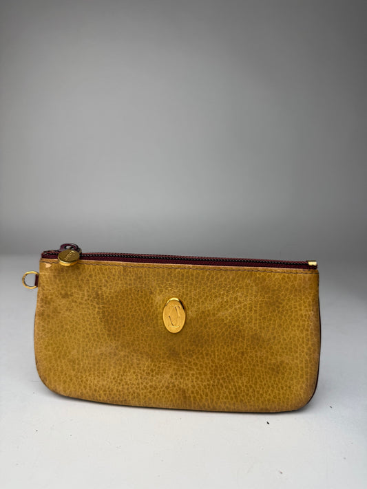 Vintage Cartier Leather Card Holder yellow