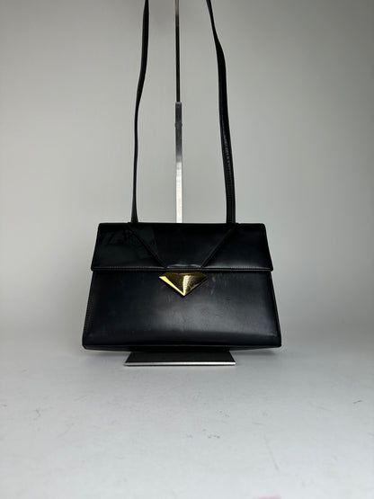Vintage Givenchy Shoulder Bag Black Leather