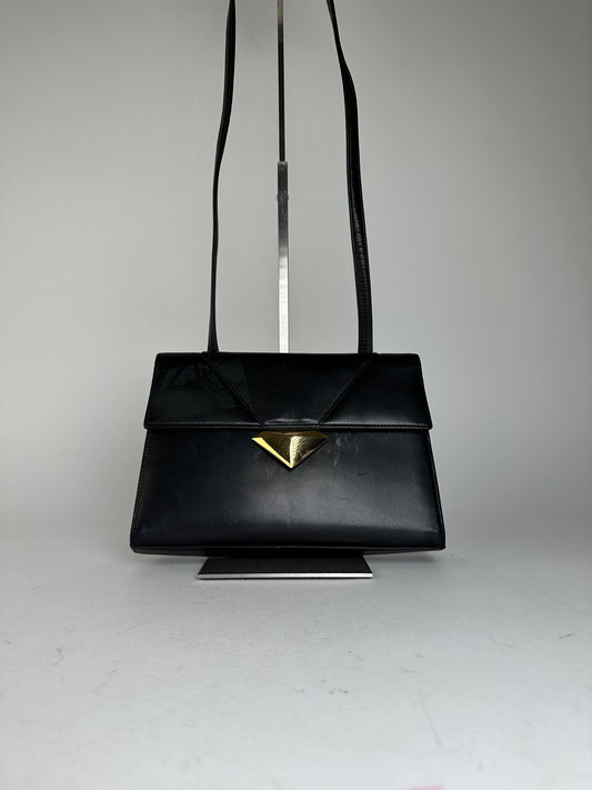 Vintage Givenchy Shoulder Bag Black Leather