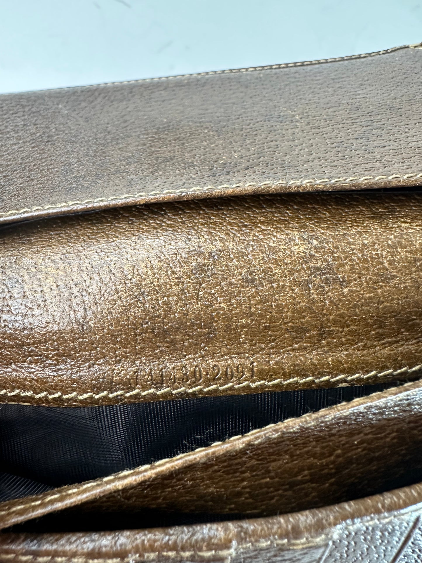 Vintage Gucci GG Supreme Turn-Lock Wallet Beige Brown