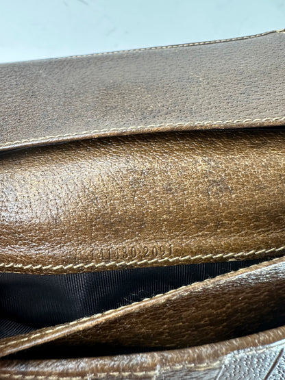Vintage Gucci GG Supreme Turn-Lock Wallet Beige Brown