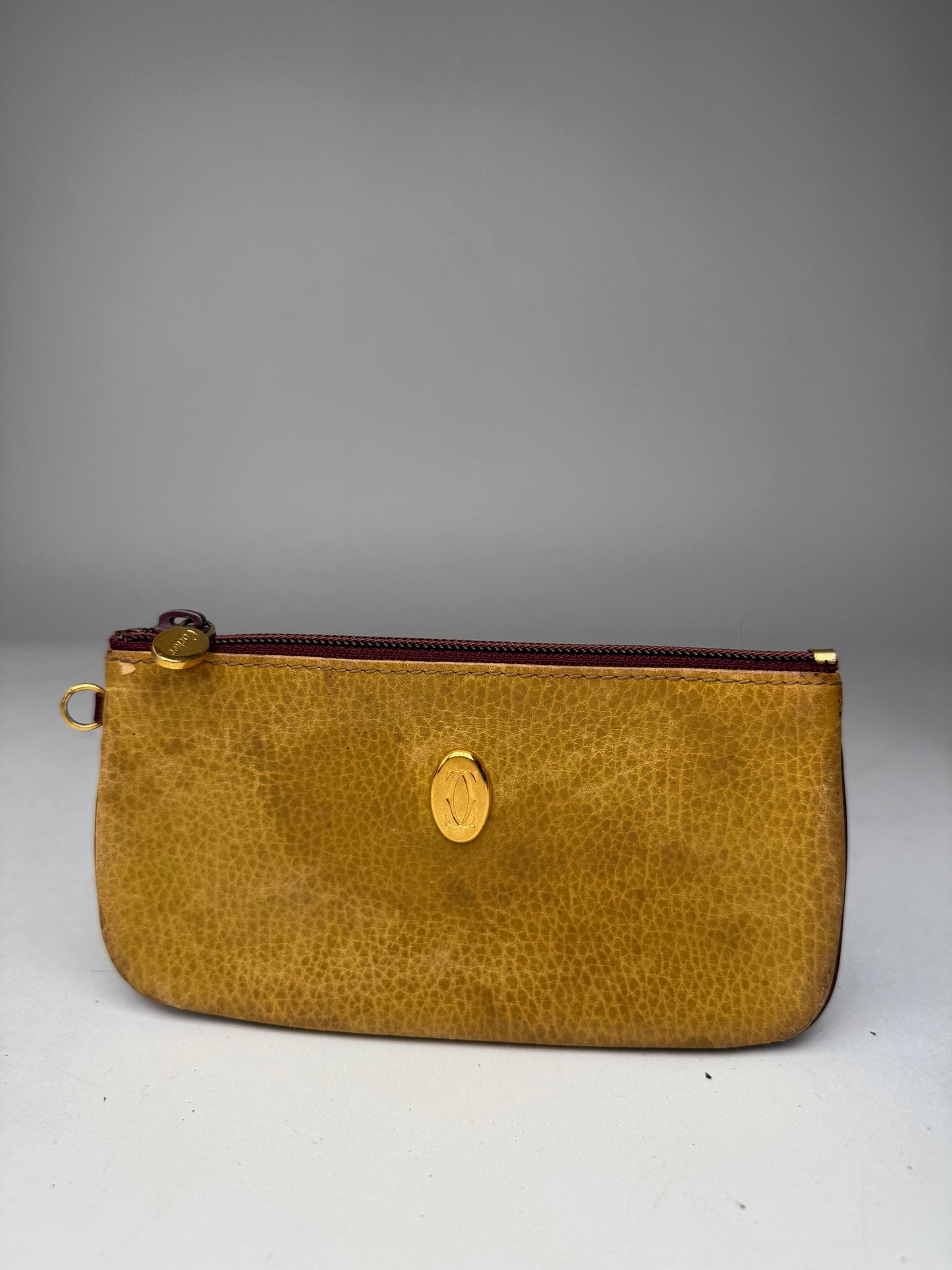 Vintage Cartier Leather Card Holder yellow