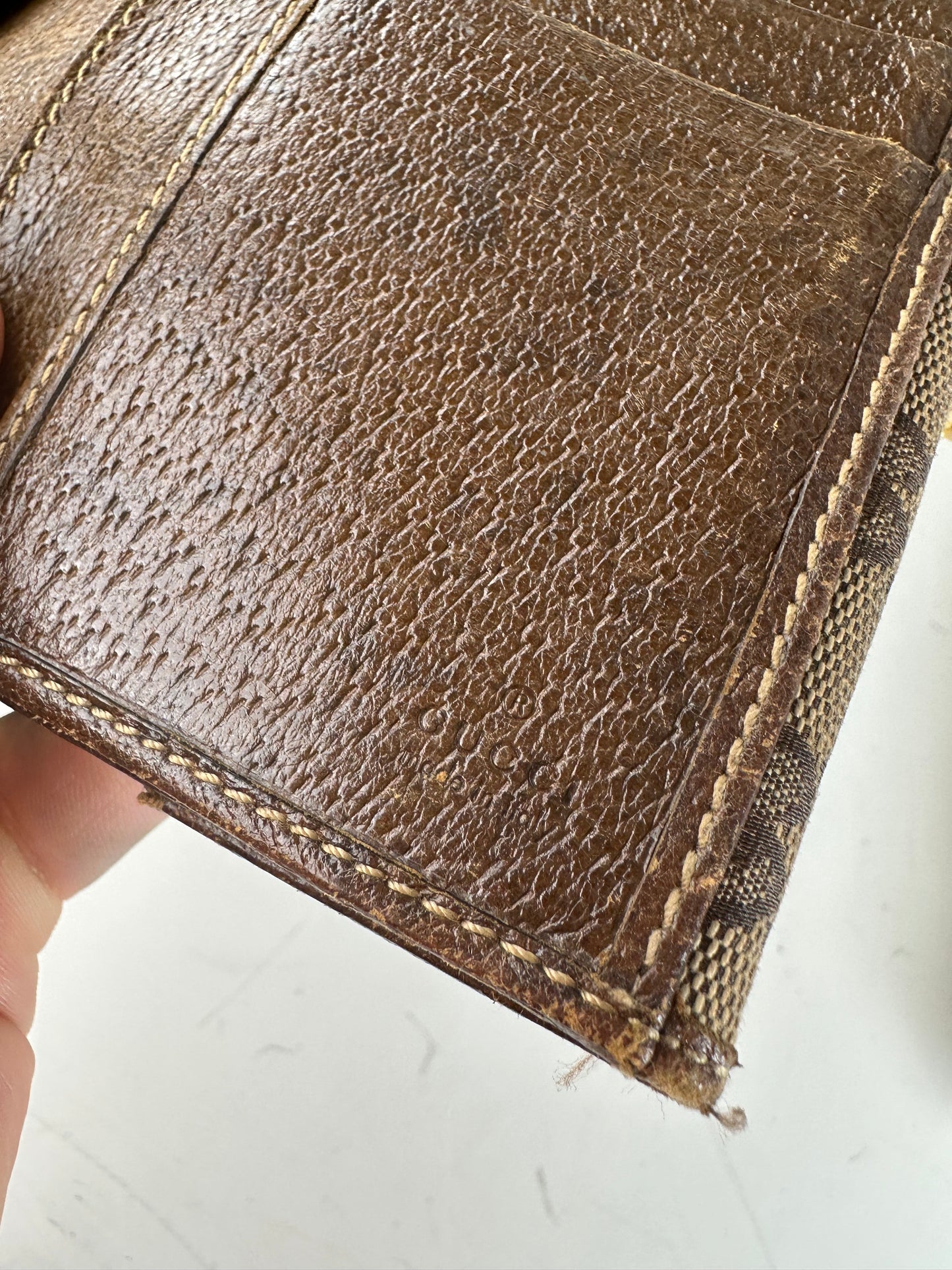 Vintage Gucci GG Supreme Turn-Lock Wallet Beige Brown
