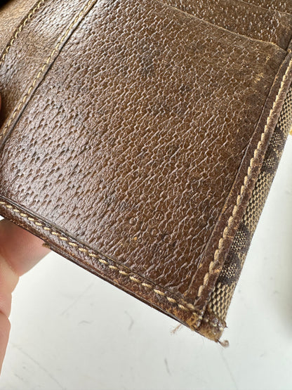 Vintage Gucci GG Supreme Turn-Lock Wallet Beige Brown