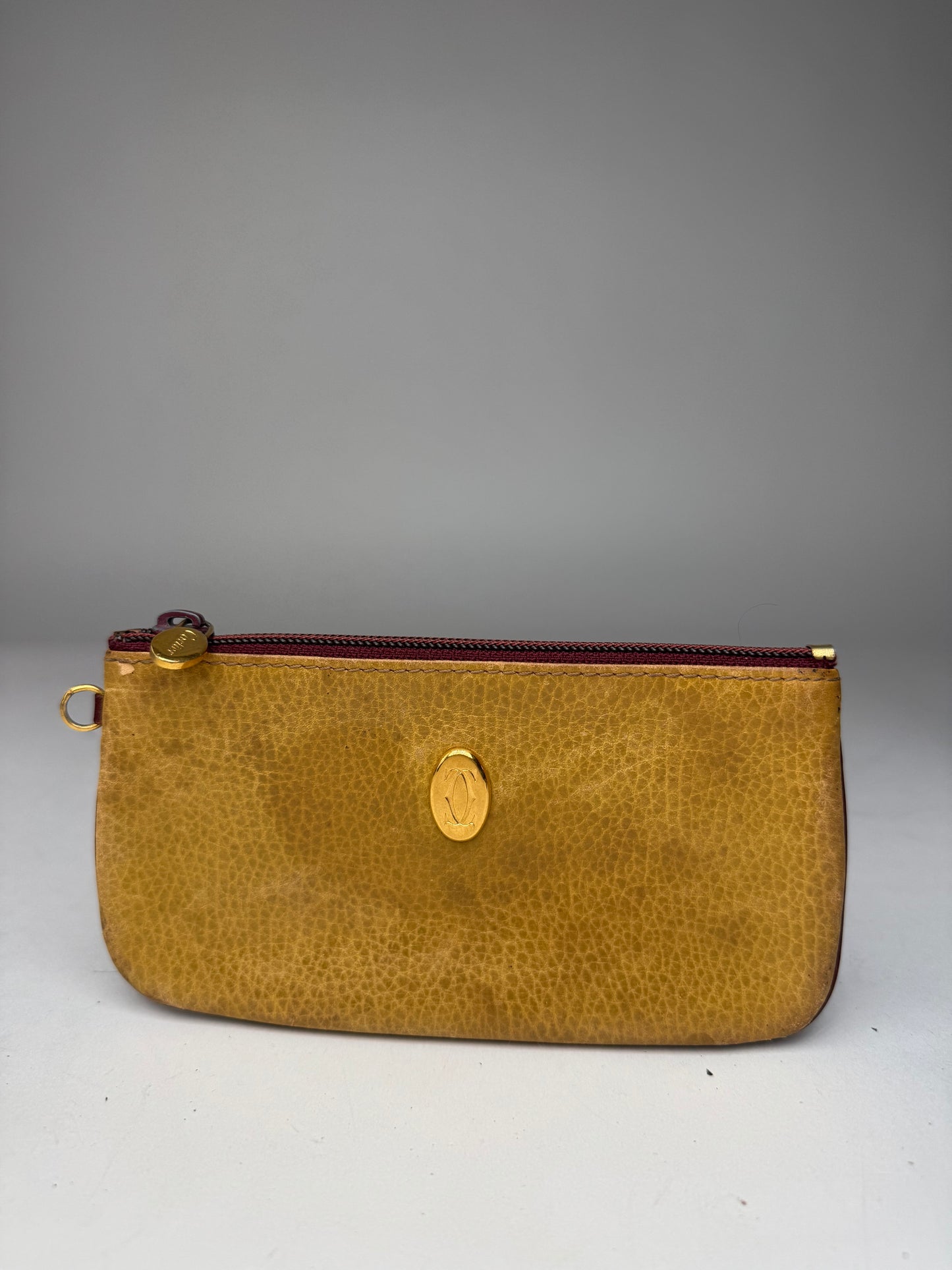 Vintage Cartier Leather Card Holder yellow