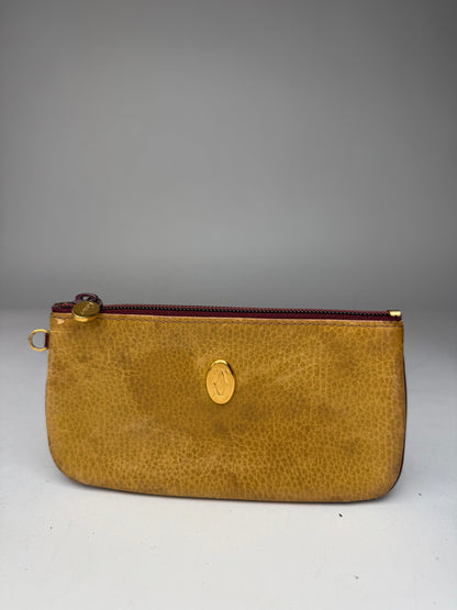 Vintage Cartier Leather Card Holder yellow