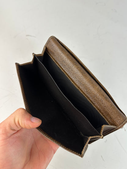 Vintage Gucci GG Supreme Turn-Lock Wallet Beige Brown
