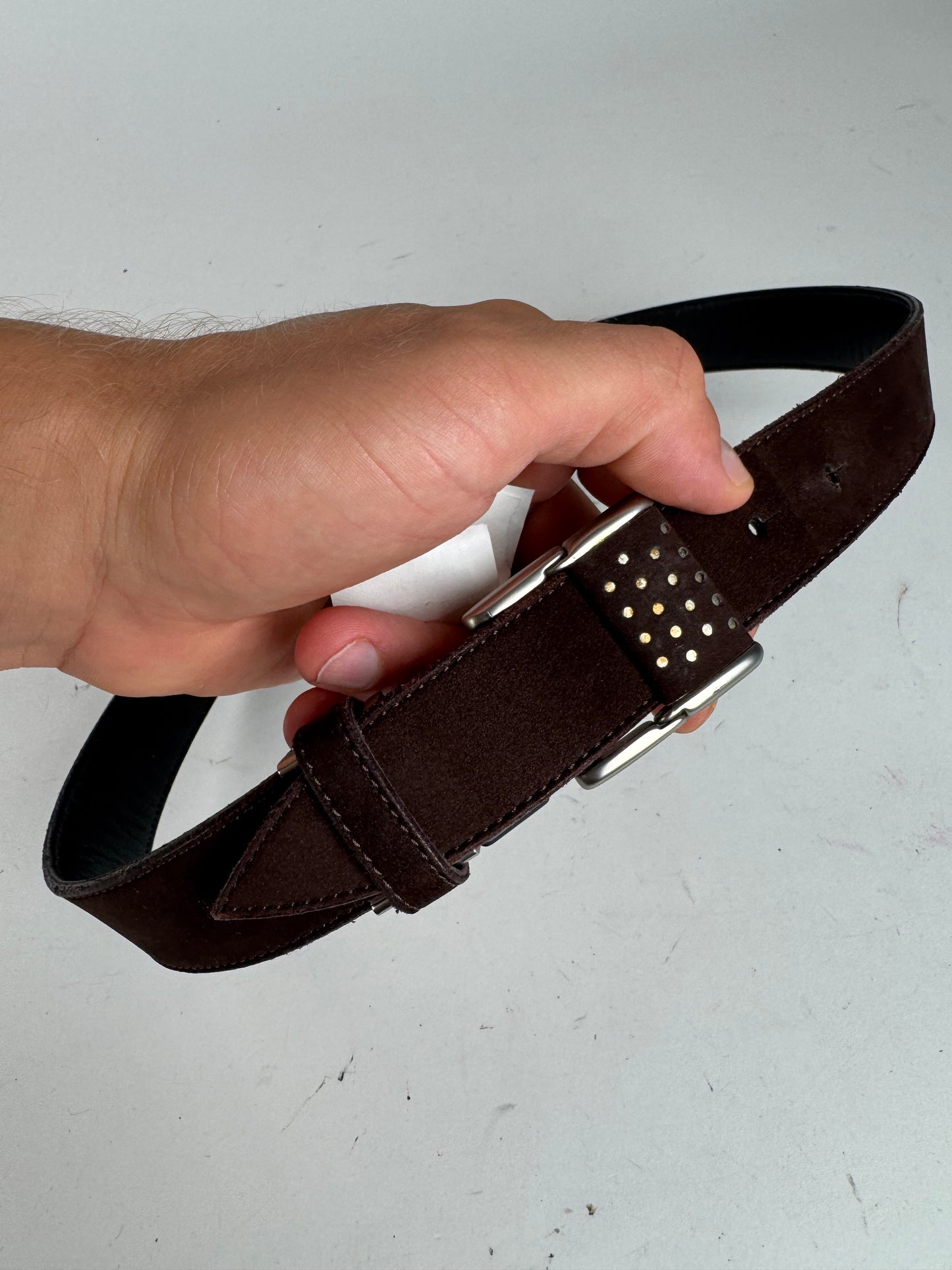 Vintage Issey Miyake Suede Belt Brown