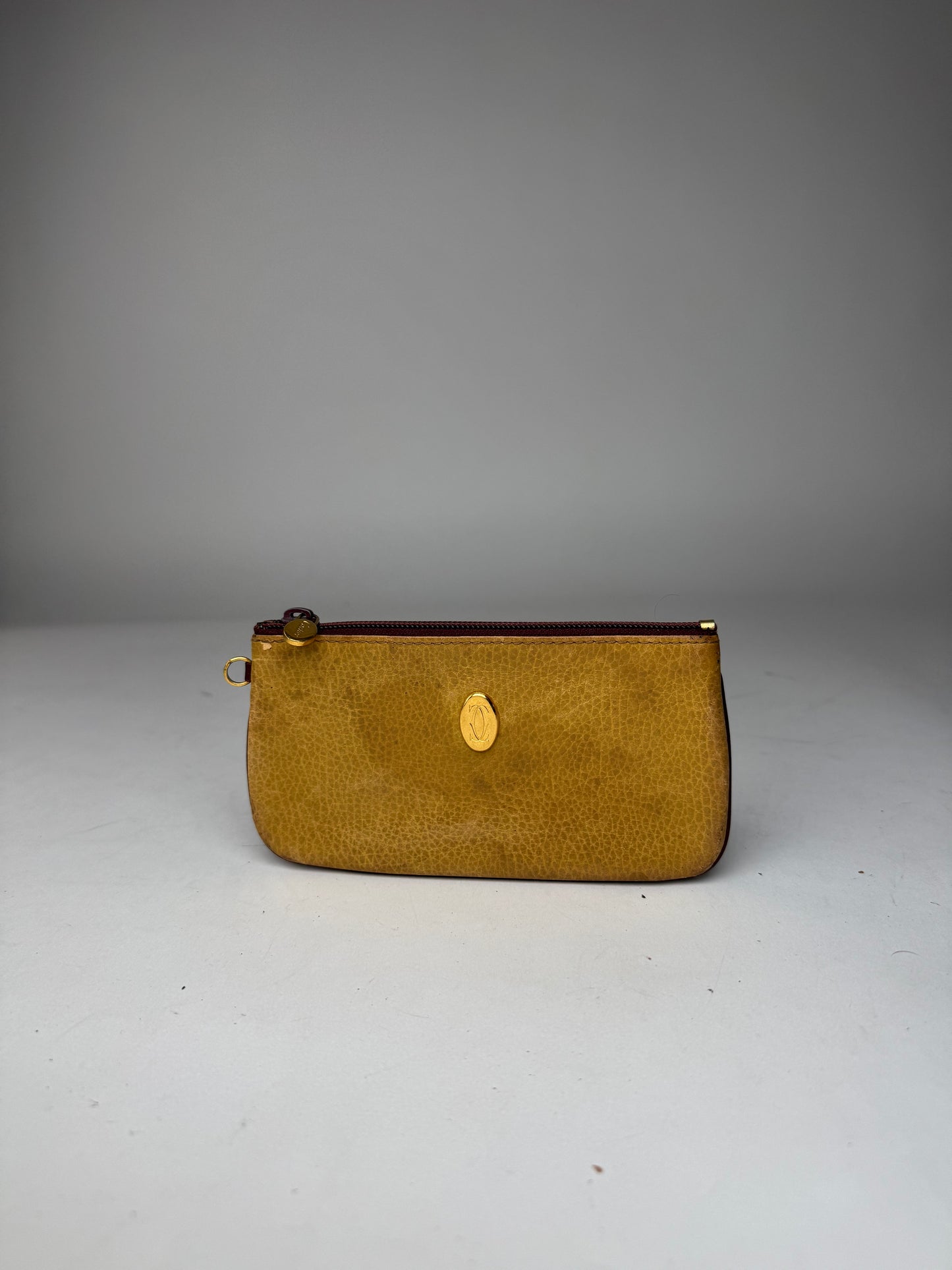 Vintage Cartier Leather Card Holder yellow