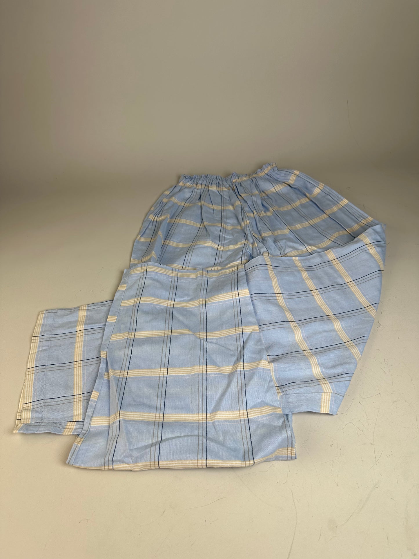 Vintage Dior Men's Cotton Pajama Set Light Blue Navy M