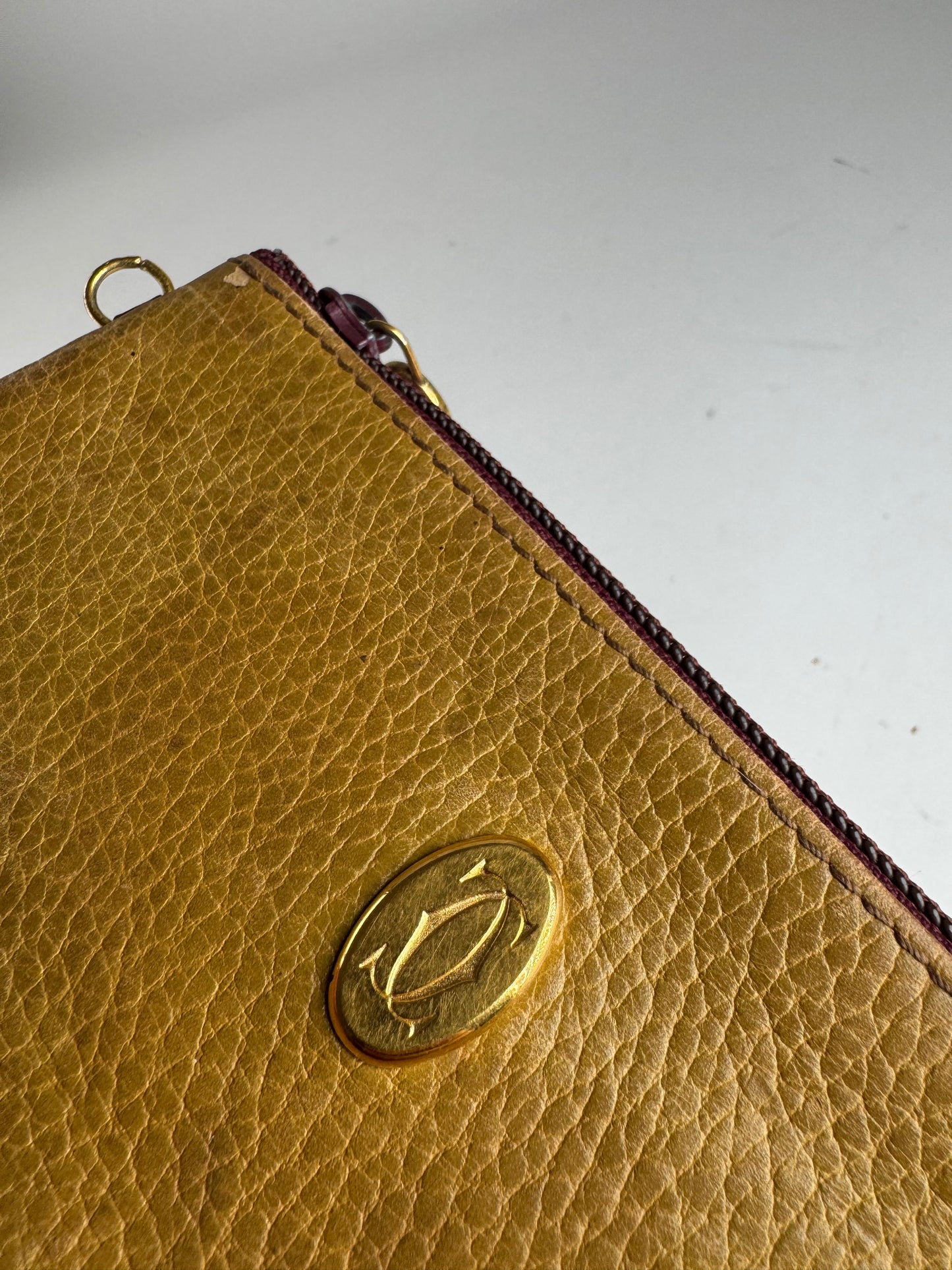 Vintage Cartier Leather Card Holder yellow