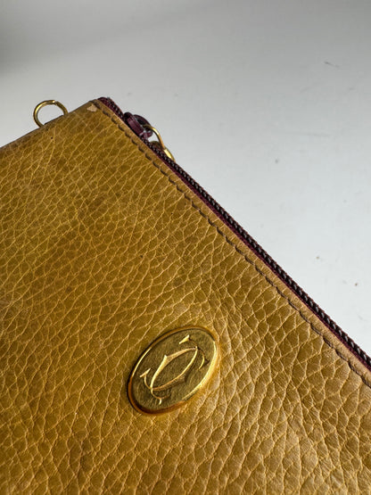 Vintage Cartier Leather Card Holder yellow