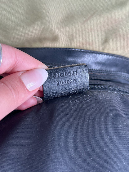 Vintage Gucci polyester leather bamboo top handle bag