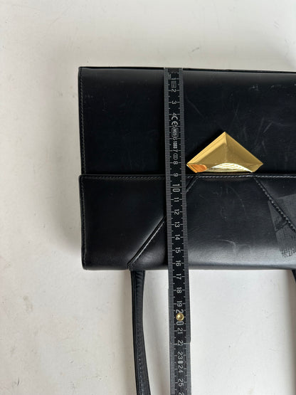 Vintage Givenchy Shoulder Bag Black Leather