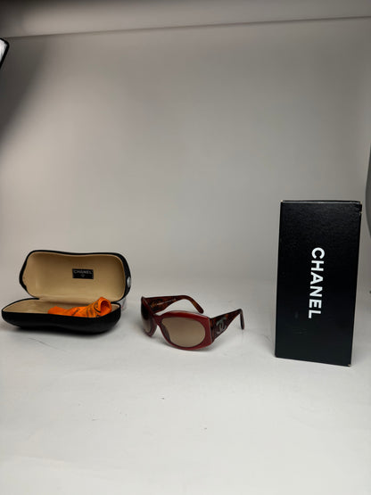 Vintage Chanel CC sunglasses Red