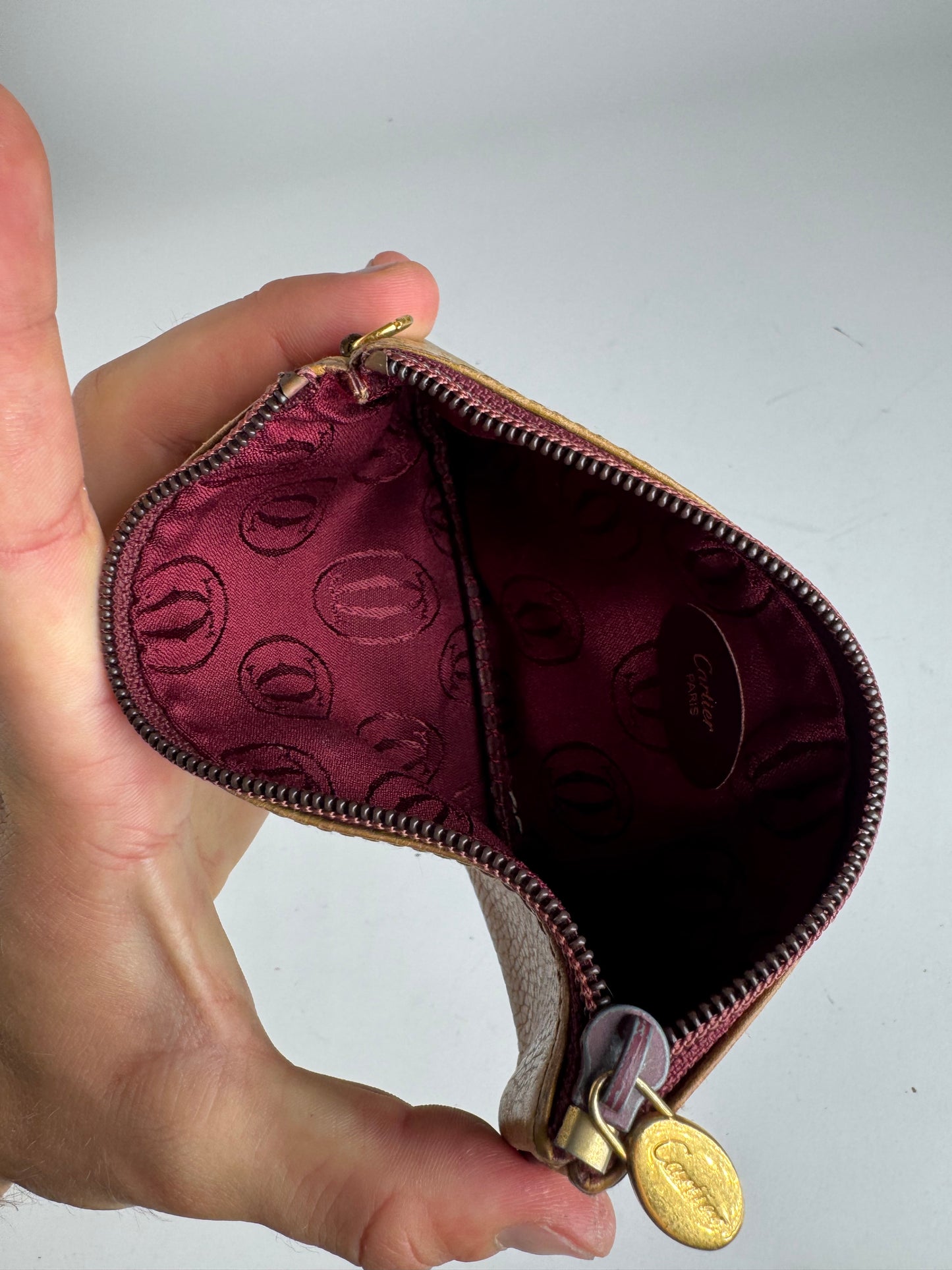 Vintage Cartier Leather Card Holder yellow