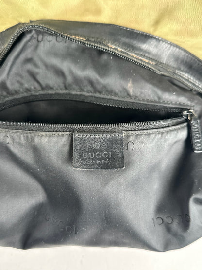 Vintage Gucci polyester leather bamboo top handle bag