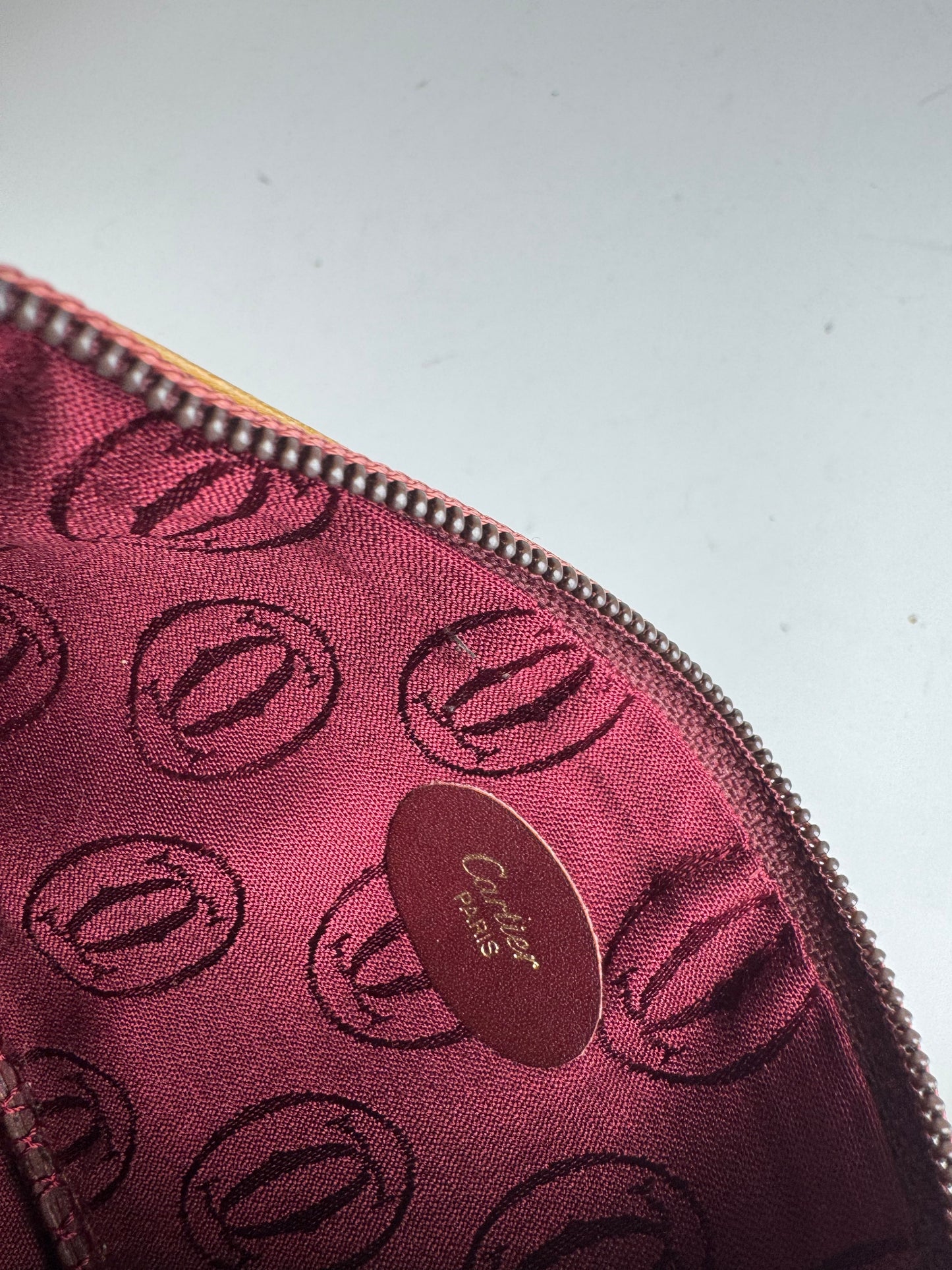 Vintage Cartier Leather Card Holder yellow