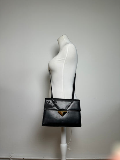 Vintage Givenchy Shoulder Bag Black Leather