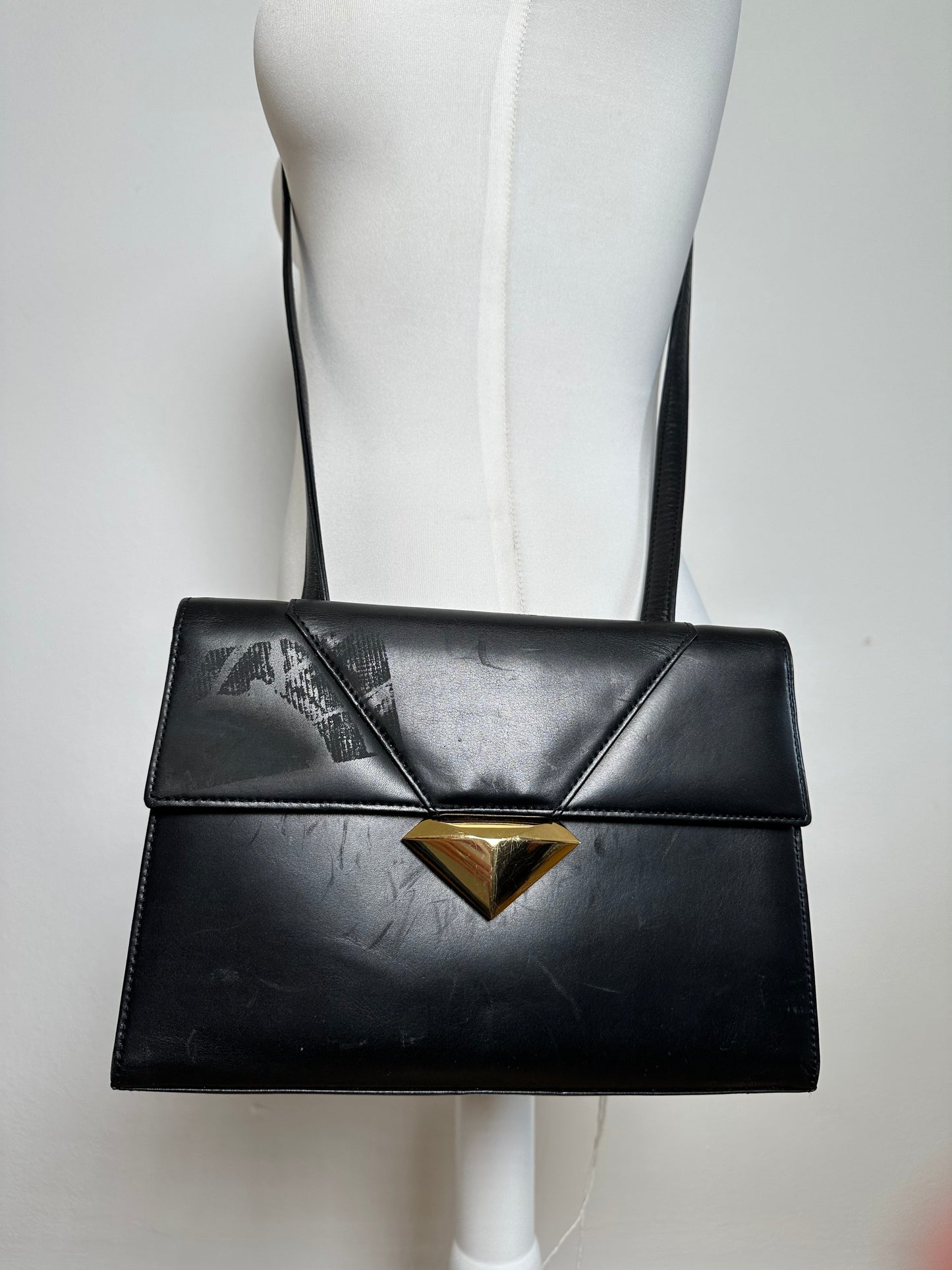 Vintage Givenchy Shoulder Bag Black Leather
