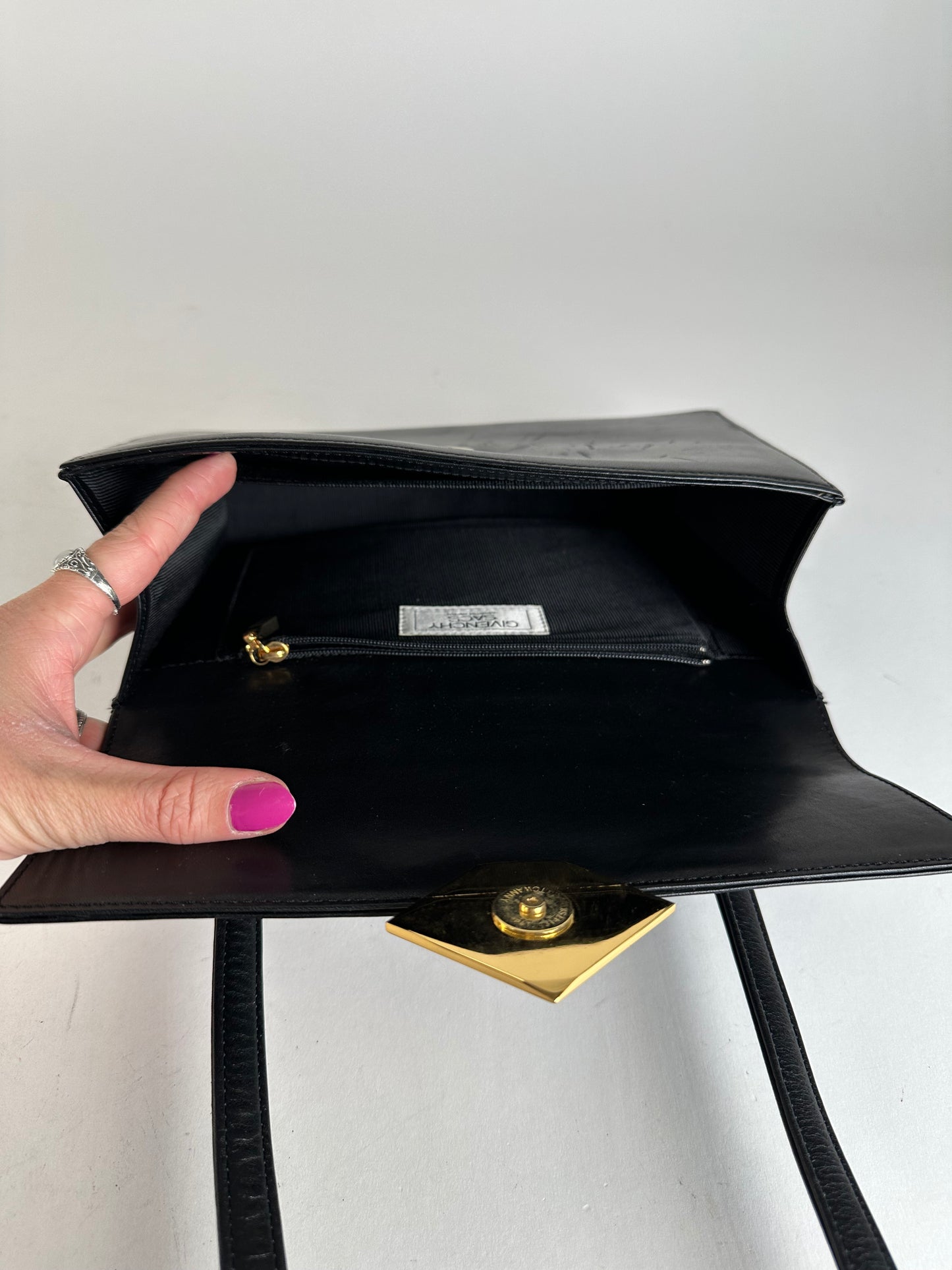 Vintage Givenchy Shoulder Bag Black Leather