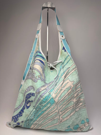 Vintage Emilio Pucci Abstract 2Way Bag white Blue