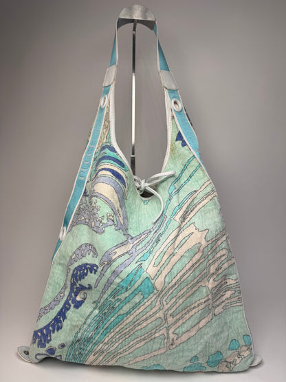 Vintage Emilio Pucci Abstract 2Way Bag white Blue