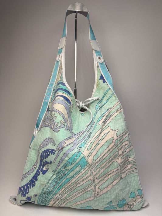 Vintage Emilio Pucci Abstract 2Way Bag white Blue