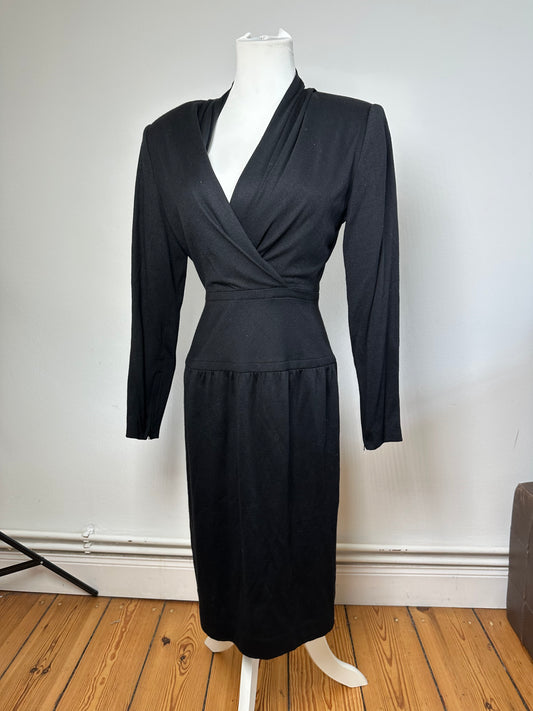 Vintage Givenchy Wool Dress M Black