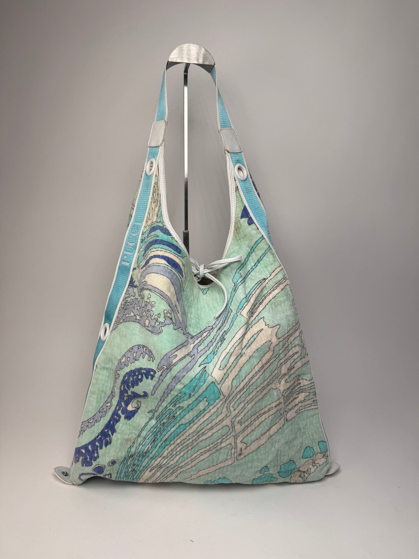 Vintage Emilio Pucci Abstract 2Way Bag white Blue