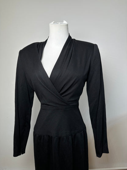 Vintage Givenchy Wool Dress M Black