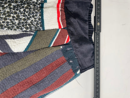 Vintage Chloe Patchwork Cotton Skirt Navy Red Green White