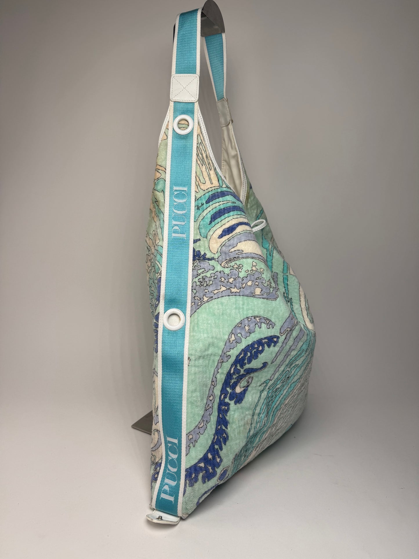 Vintage Emilio Pucci Abstract 2Way Bag white Blue