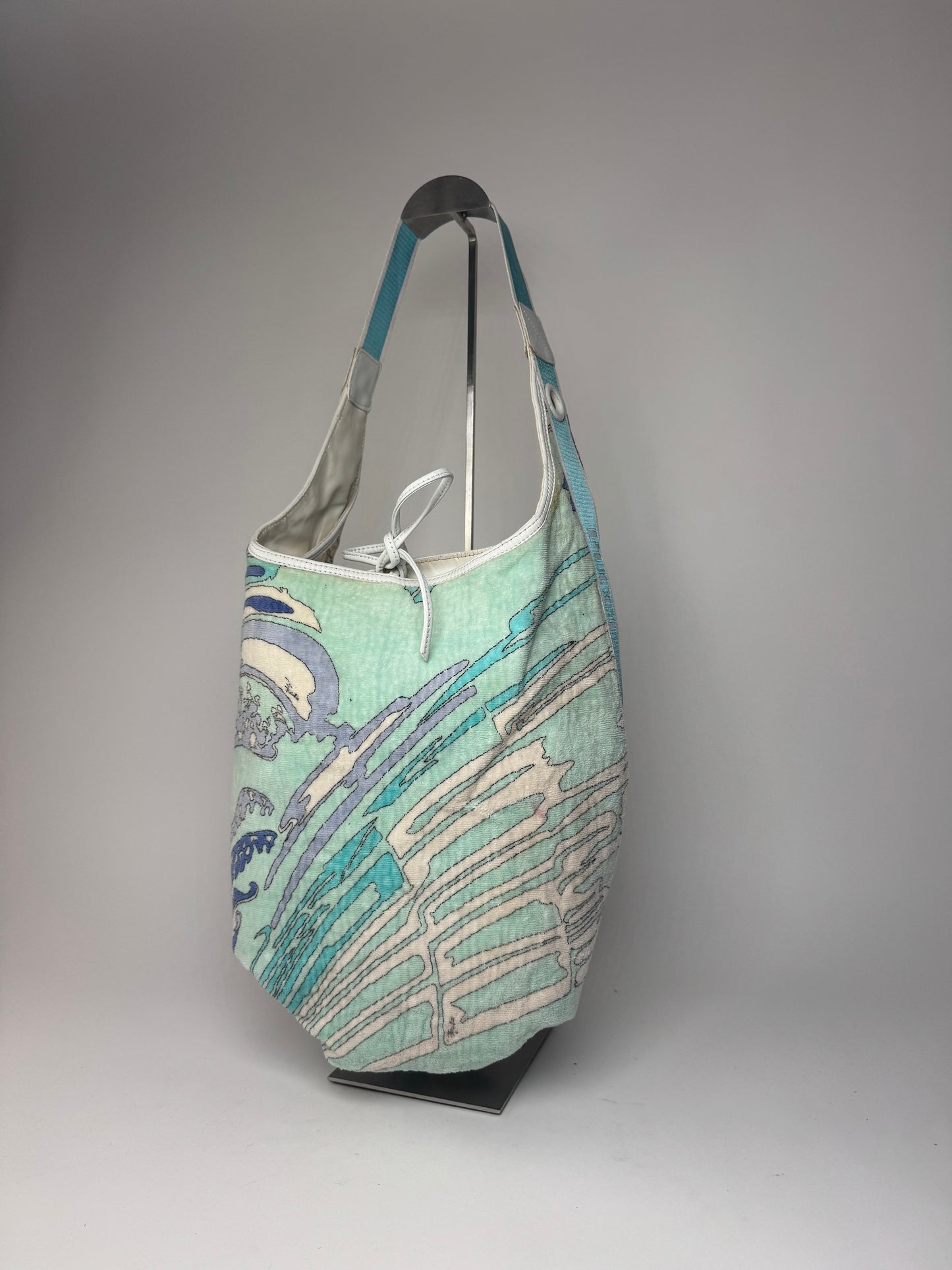 Vintage Emilio Pucci Abstract 2Way Bag white Blue