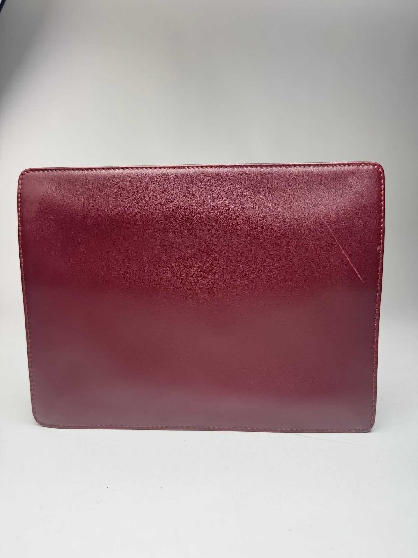 Vintage Cartier leather clutch burgundy