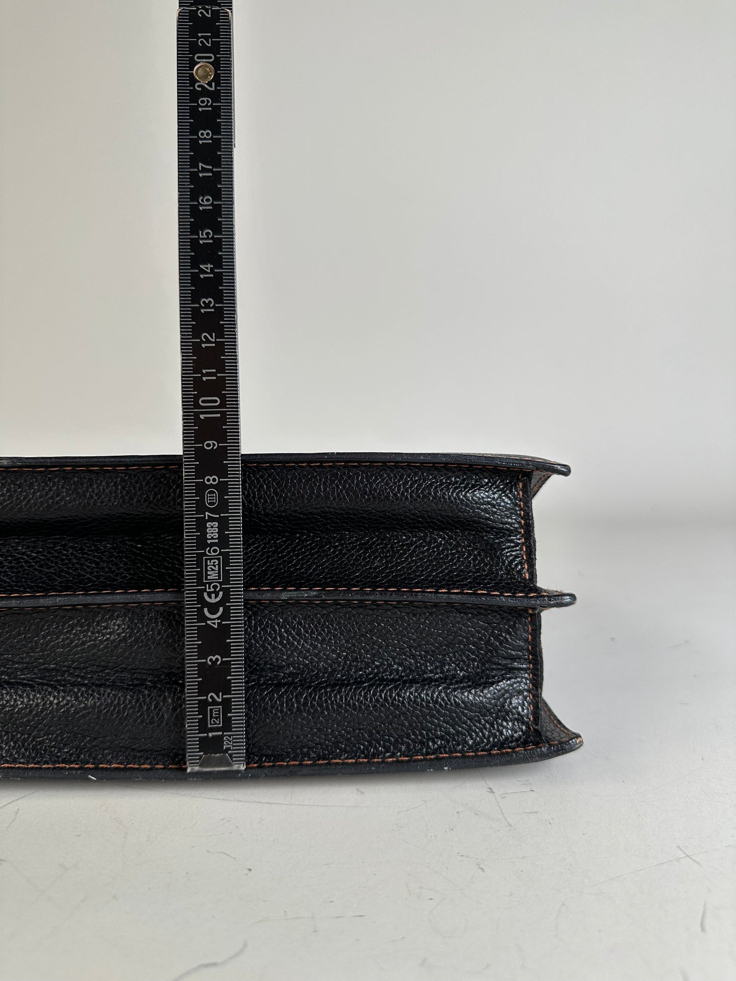 Vintage Givenchy Leather Clutch Bag Black Gold-tone Clasp