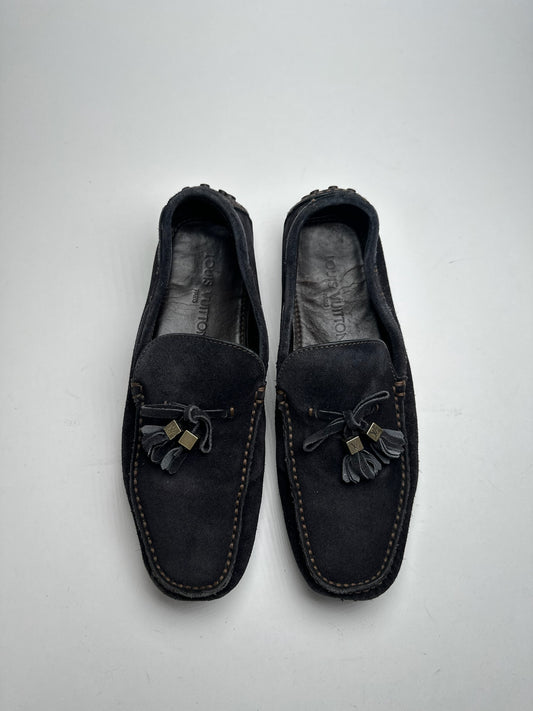 Vintage Louis Vuitton Suede Loafer black