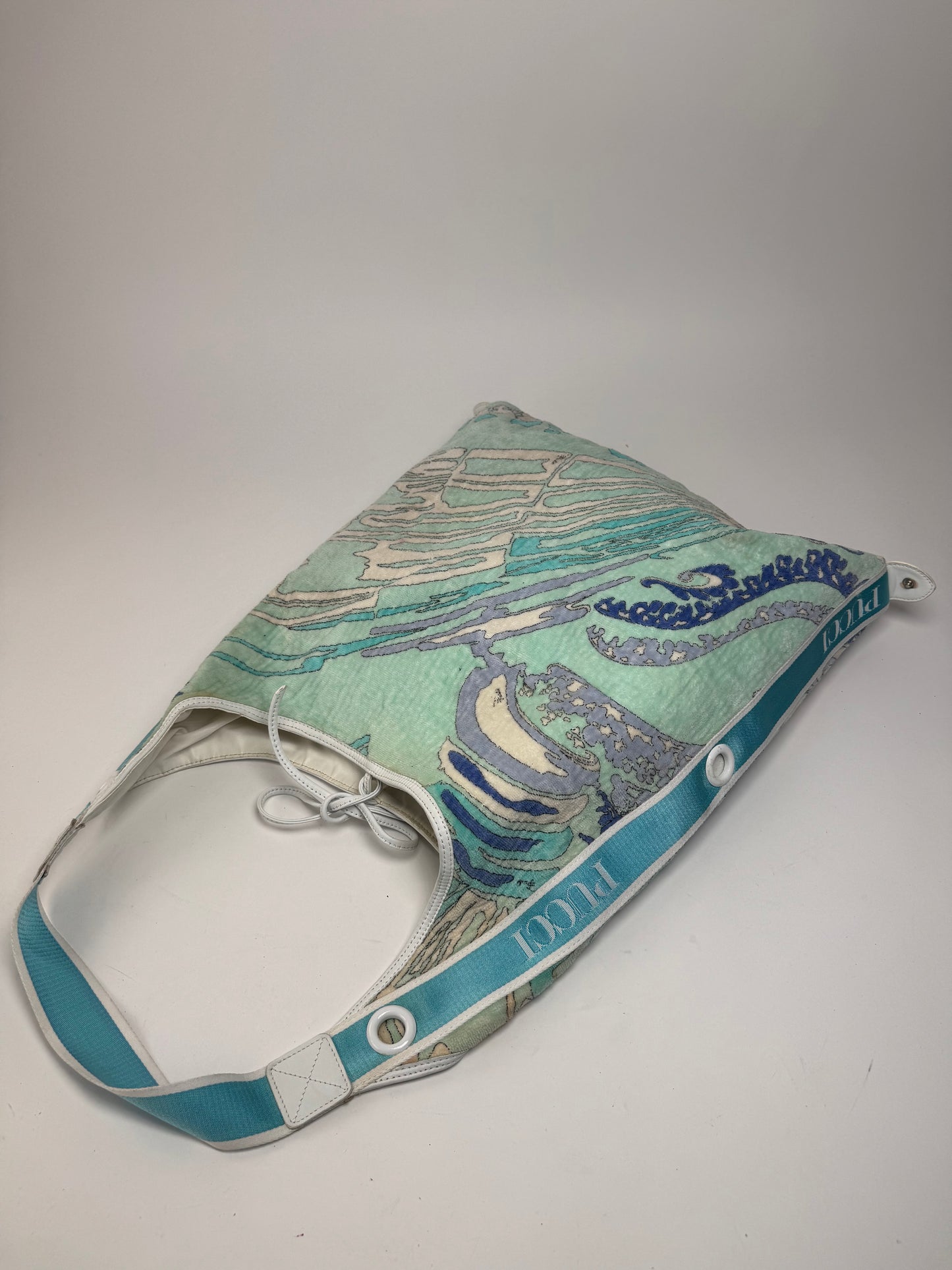 Vintage Emilio Pucci Abstract 2Way Bag white Blue