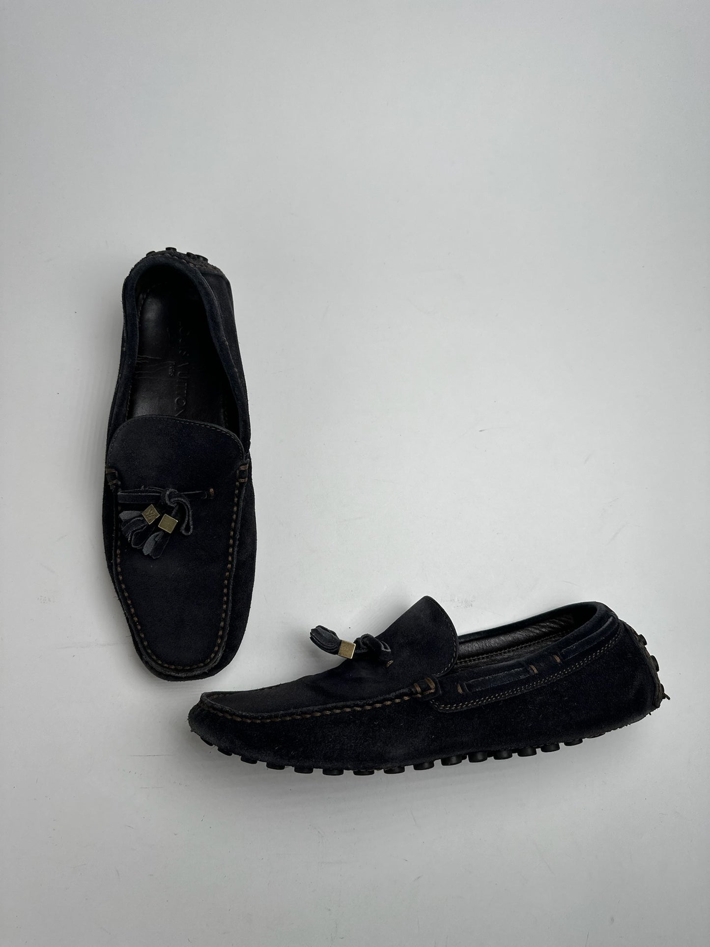 Vintage Louis Vuitton Suede Loafer black